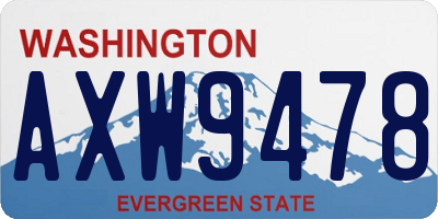 WA license plate AXW9478