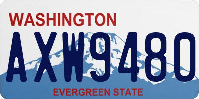 WA license plate AXW9480