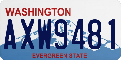 WA license plate AXW9481