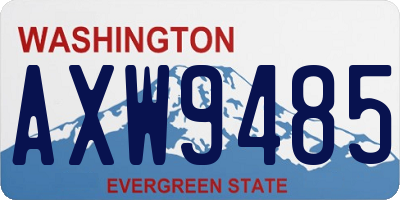 WA license plate AXW9485