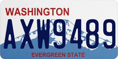 WA license plate AXW9489