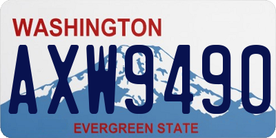 WA license plate AXW9490