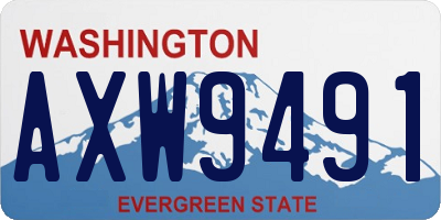 WA license plate AXW9491