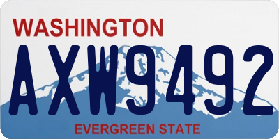 WA license plate AXW9492