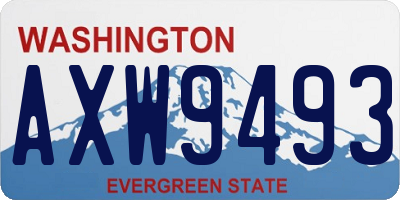 WA license plate AXW9493