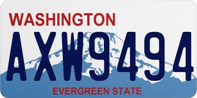 WA license plate AXW9494