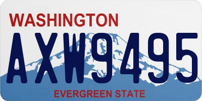 WA license plate AXW9495