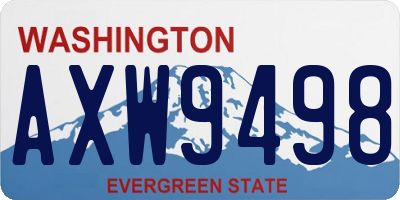 WA license plate AXW9498
