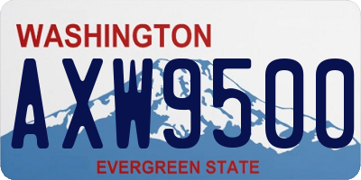WA license plate AXW9500