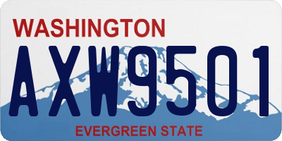 WA license plate AXW9501