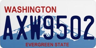 WA license plate AXW9502