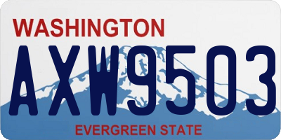 WA license plate AXW9503