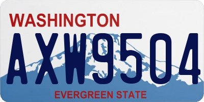 WA license plate AXW9504