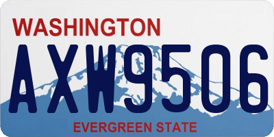 WA license plate AXW9506