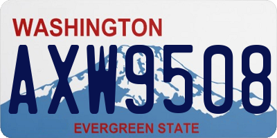 WA license plate AXW9508