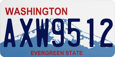 WA license plate AXW9512