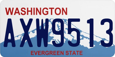 WA license plate AXW9513