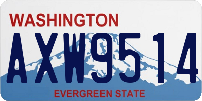 WA license plate AXW9514