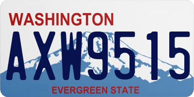 WA license plate AXW9515