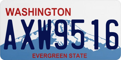 WA license plate AXW9516