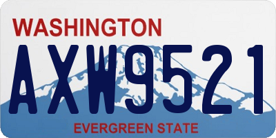 WA license plate AXW9521