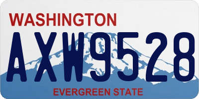 WA license plate AXW9528