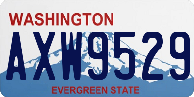 WA license plate AXW9529