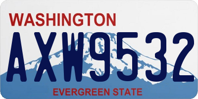 WA license plate AXW9532