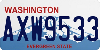 WA license plate AXW9533