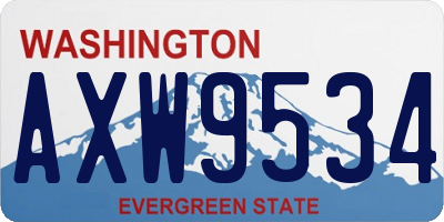 WA license plate AXW9534