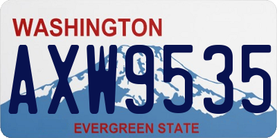 WA license plate AXW9535