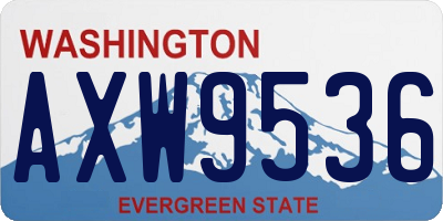 WA license plate AXW9536