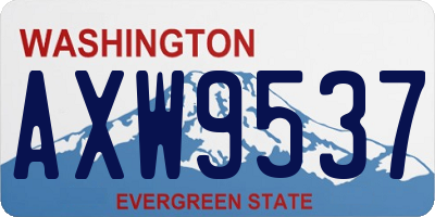 WA license plate AXW9537