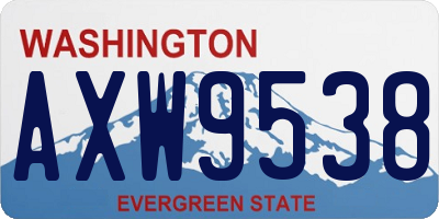 WA license plate AXW9538