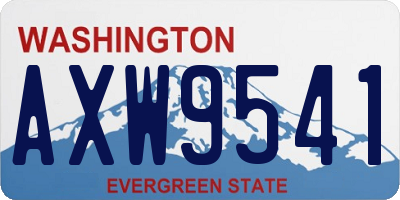 WA license plate AXW9541