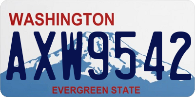 WA license plate AXW9542