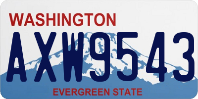 WA license plate AXW9543