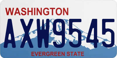 WA license plate AXW9545