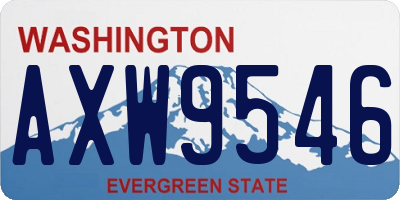 WA license plate AXW9546