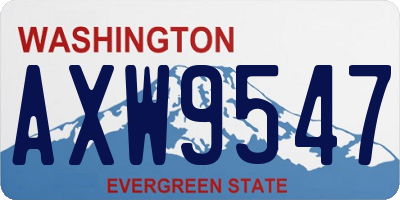 WA license plate AXW9547