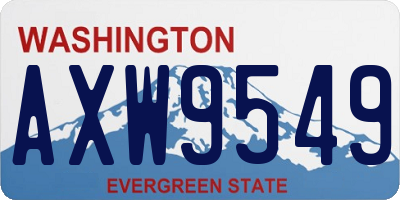 WA license plate AXW9549