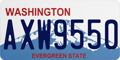 WA license plate AXW9550