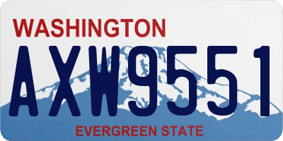 WA license plate AXW9551