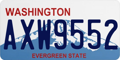 WA license plate AXW9552