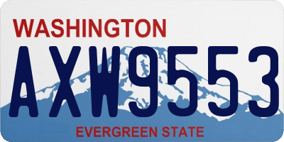WA license plate AXW9553