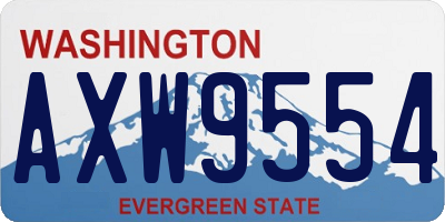 WA license plate AXW9554