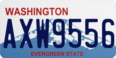 WA license plate AXW9556