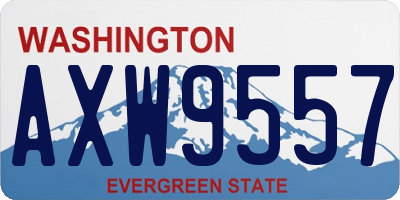 WA license plate AXW9557