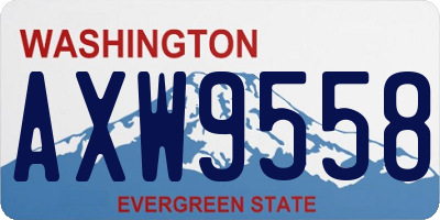 WA license plate AXW9558