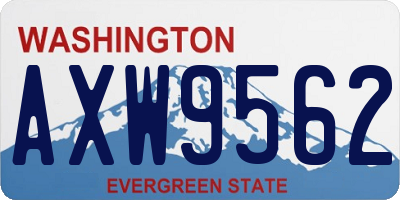 WA license plate AXW9562